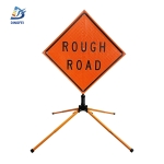 Roll Up Sign & Stand - Rough Road Reflective Roll Up Traffic Sign